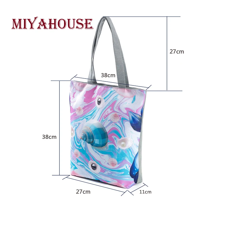 Miyahouse Повседневная цветная сумка с рисунком для женщин мягкая холщовая летняя