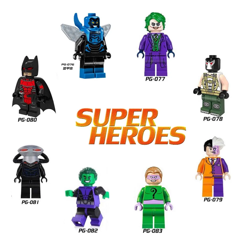 DC Super Heroes Superheroes Batman Legoing Mini Joker Two-Face Riddler Black Bat Figures Blocks Baby Toys For Children Batman