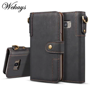 

Wekays For Samsung Galaxy S8 Plus Case Luxury Black Business Leather Flip Funda Case sFor Samsung Galaxy Note 8 Cover Case Note8