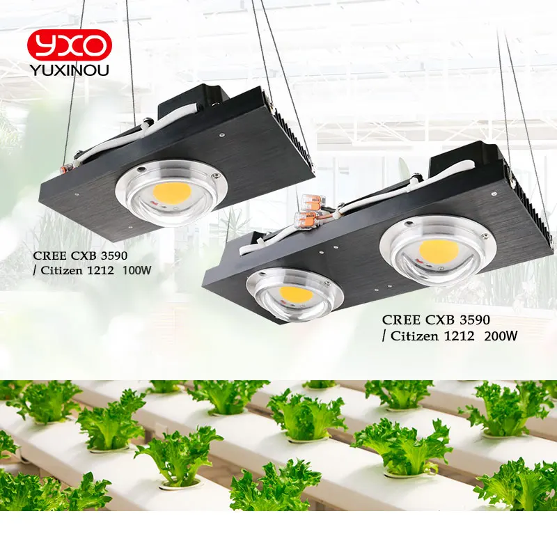 Online CREE CXB3590 100 W COB LED crece la luz de espectro completo Samsung LM561C S6 LED creciente lámpara para planta de crecimiento iluminación