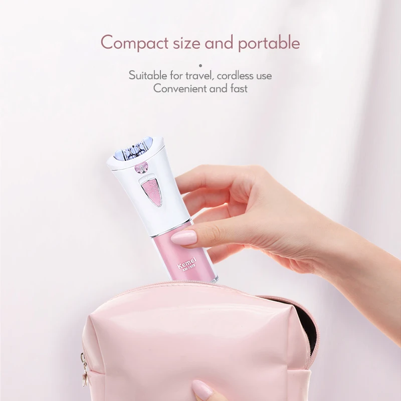 Kemei Mini Electric Epilator For Women Care Depilador Hair Removal Machine Shaver epilator Female Body Face Depilatory tool D40