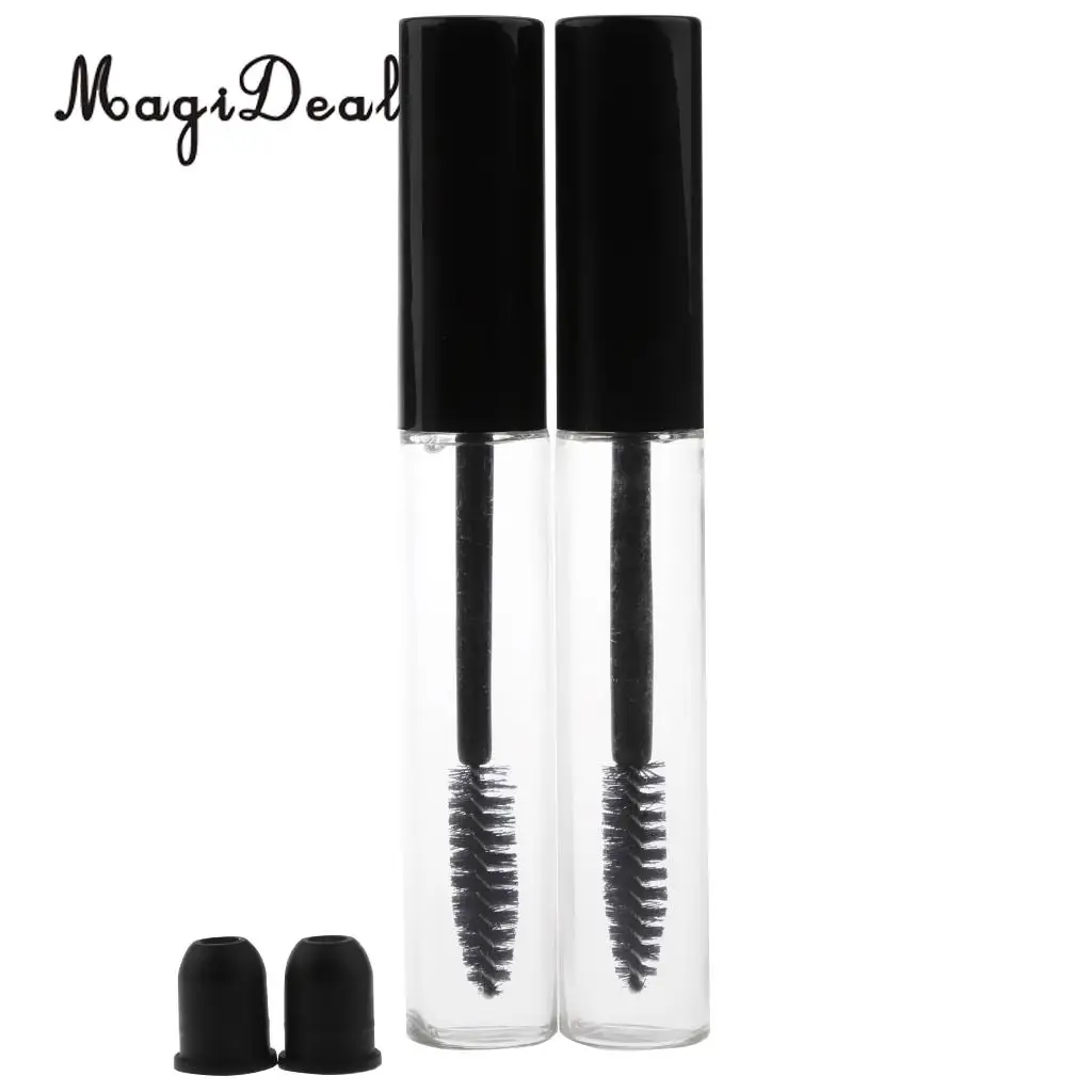 2 Pieces 10ml Mini Acrylic Empty Clear Lip Gloss Tube Lip Stick Bottle Container Lipgloss Tube Eyeliner Eyelash Split Bottle