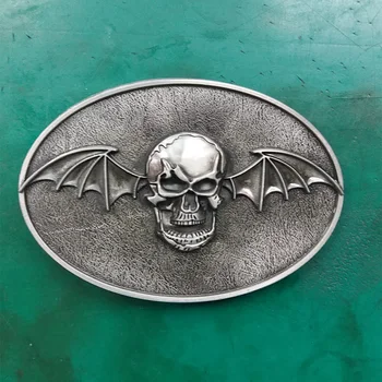 

1Pcs Bat Skull Rock Music Cowgirl CowBoy Belt Buckle Suitable For 4cm Wideth Belt