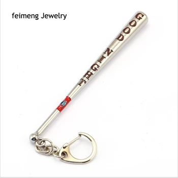 

Suicide Squad Jewelry Baseball Bat Keychain Holder For Gift Chaveiro Car Key Chain Men Souvenir
