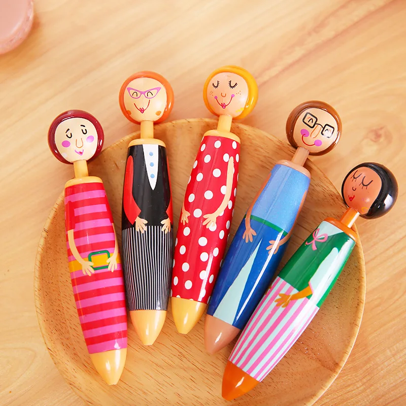 

Little doll ballpoint pen manual ballpoint oil pen cartoon cute learning pencil