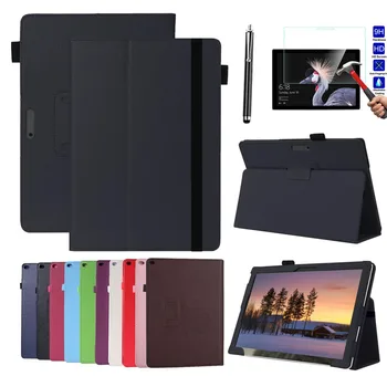 

Case Cover For Microsoft Surface Pro 5 12.3 Shockproof Luxury Business Flip Folio Leather Stand Tablet Case+Pen + Tempered Glass