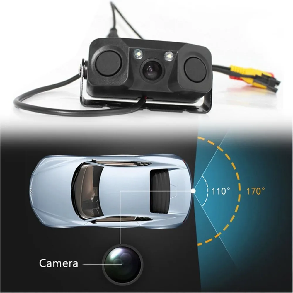 

Car rear view camera Night vision LED light High definition Rearview Vehicle Camera Add Reversing Radar sensor detector camera
