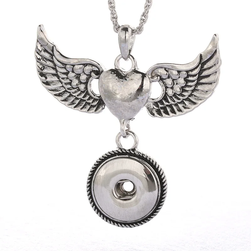 

Boom Life Eagle pendant with crystal Necklace 040920 18mm metal snap button jewelry Beads Women's pendant