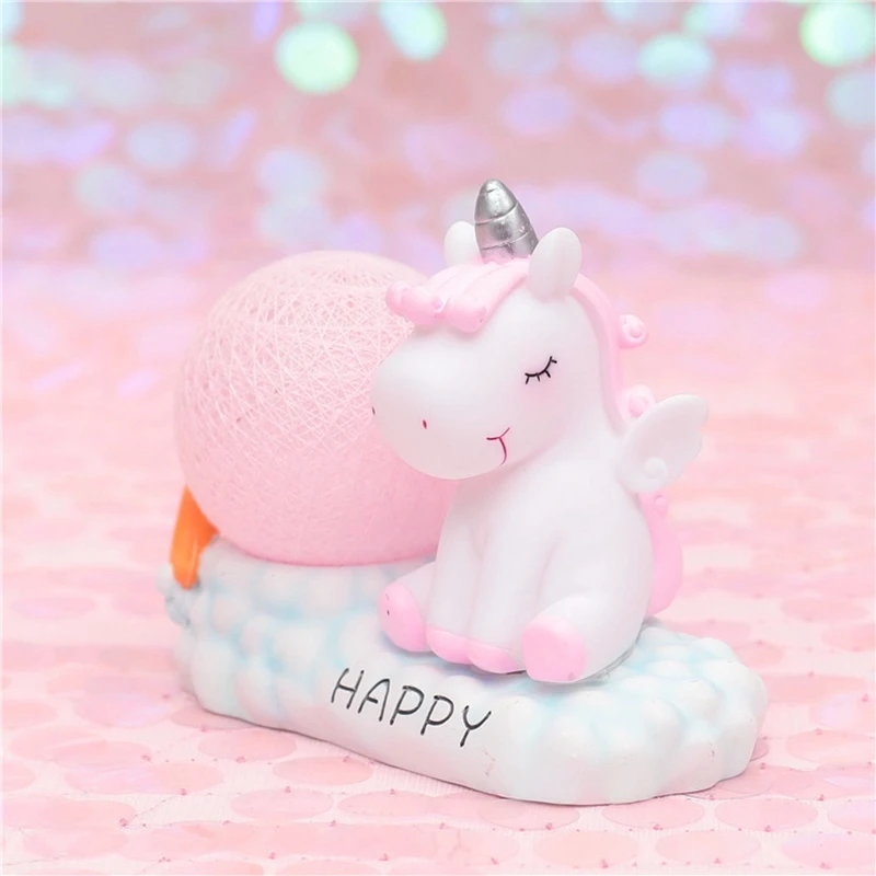 Resin Unreal Unicorn Rattan Ball Party LED Night Light Animal Kid Bedroom Decorative Lights Cartoon Nursery Toy Lamps Table Lamp (6)
