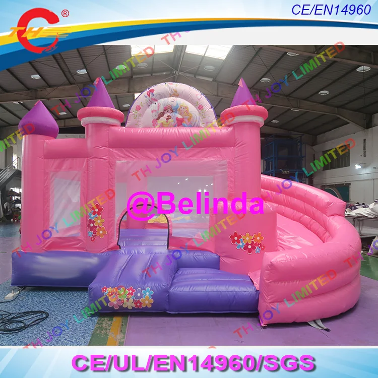 Free shipping! pink princess inflatable bounce house juming castle