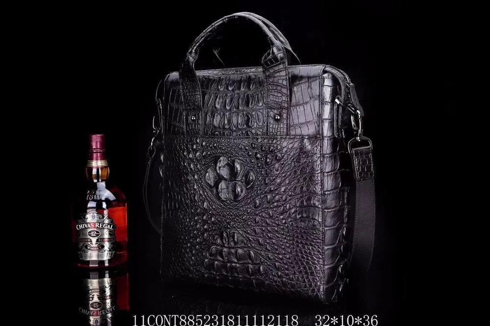 Business Haut Langen Echte Krokodilleder Kopf Luxus Junge Männer Handtasche Riemen tasche 100 Freizeit Qualität gXtnt