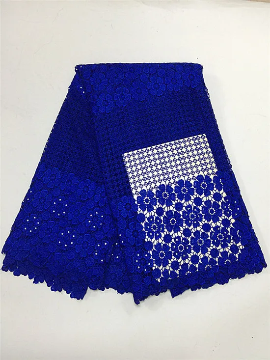 Royal blue Color African Lace Fabric With Flowers Hot Sell New Arrival Cord Guipure Fabrics High Quality!16l | Дом и сад