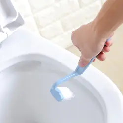 Японский Семья санитарно Тип S туалет щетка для очистки изогнутые Бент Ручка Brush Scrubber Главная Ванна Cleaner инструменты