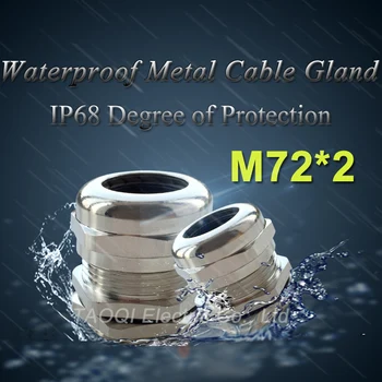 

1piece M72*2 Nickel Brass Metal IP68 Waterproof Cable Glands Connector Wire Glands for 42-48mm cable