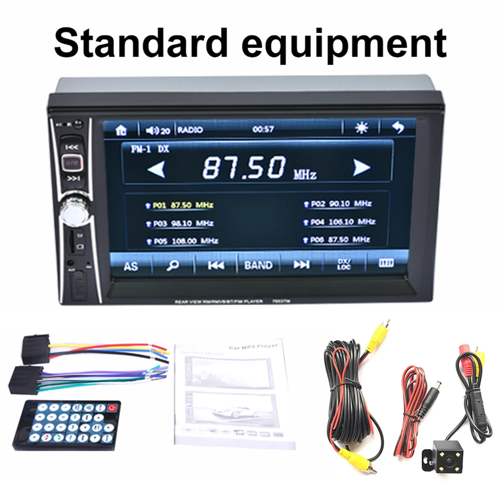 

7inch 1080P HD Car MP5 Player Touch Screen USB Handsfree Auto Bluetooth Car Stereo Video Audio Player Rear View Camera