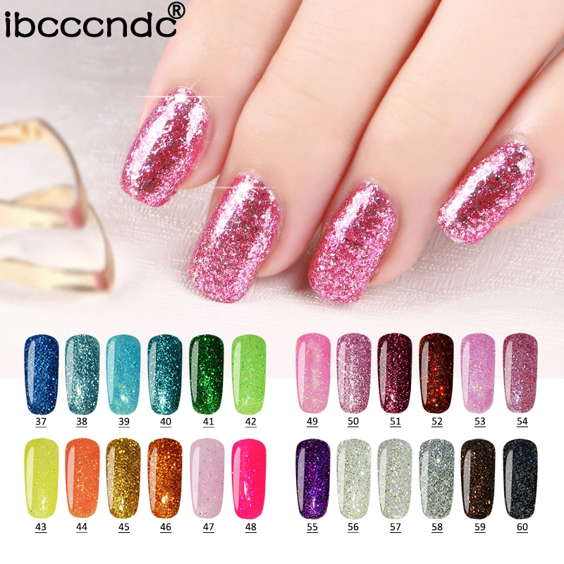 24 Colors Shining Diamond Glitter Uv Nail Gel Polish Soak Off Gel Lacquer Use With Base Top Coat Gelpolish For Art Manicure - Nail Gel - AliExpress