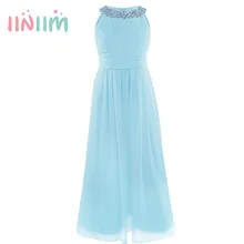 Iiniim/Детские платья для девочек-подростков; летнее платье принцессы с цветочным узором для девочек; платья для маленьких девочек на свадьбу, день рождения, вечеринку