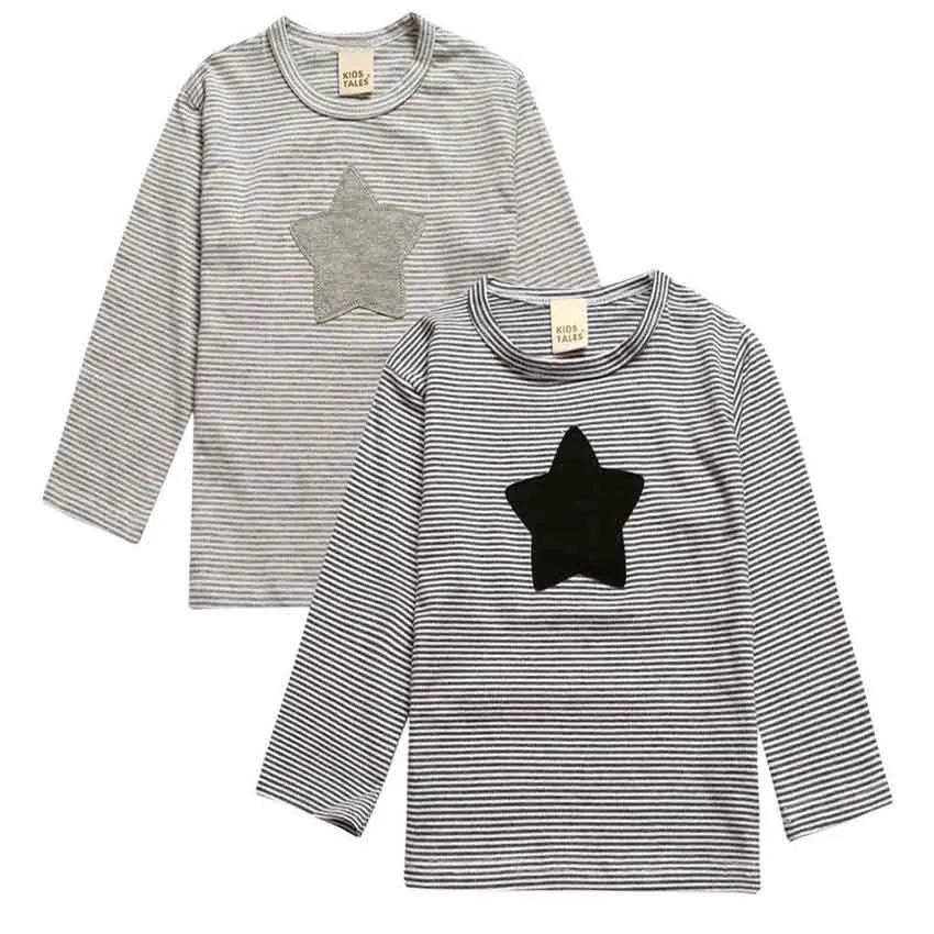 2018 Baby Clothes boy T-shirt Long Sleeve Cartoon stripes T Shirt Tops Tee Children Clothes Cat Baby Boys T-Shirts Girls T Shirt