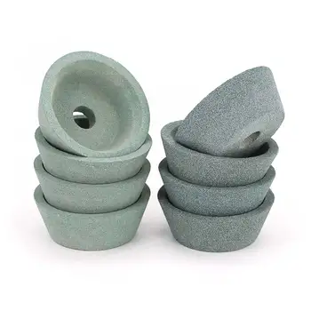 5pcs GC bowl shape grinding wheel Green silicon carbide abrasive wheel for tungsten carbide,gem stone,ceramic,glass PS020 intermediate layer in the metal silicon carbide contact