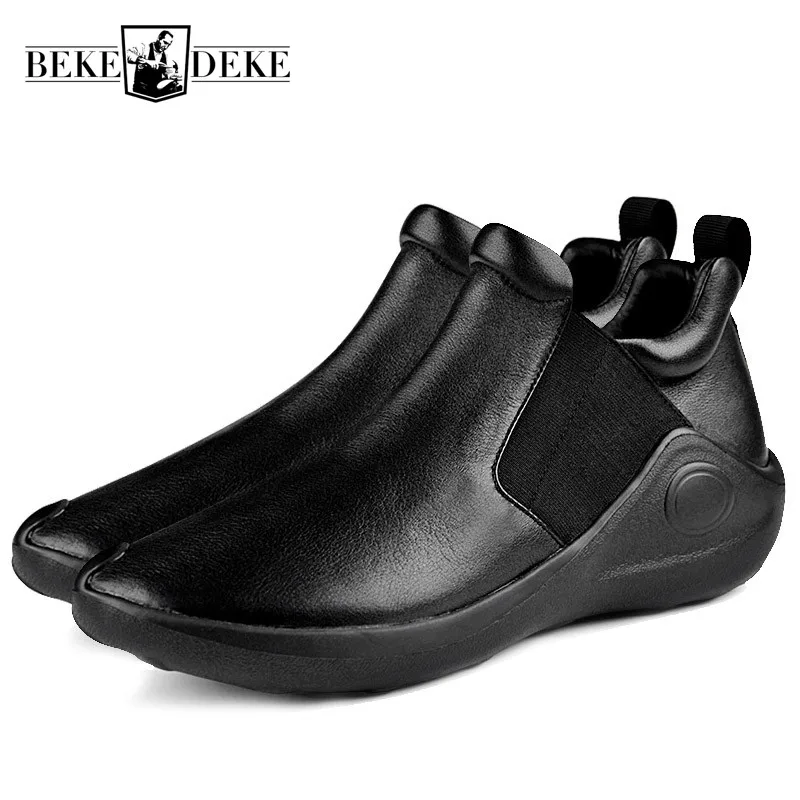 

Fashion Casual Genuine Leather Shoes Man Korean Black Round Toe Footwear Brand Luxury Soft Outdoor Shoes 2019 Spring Autumn New