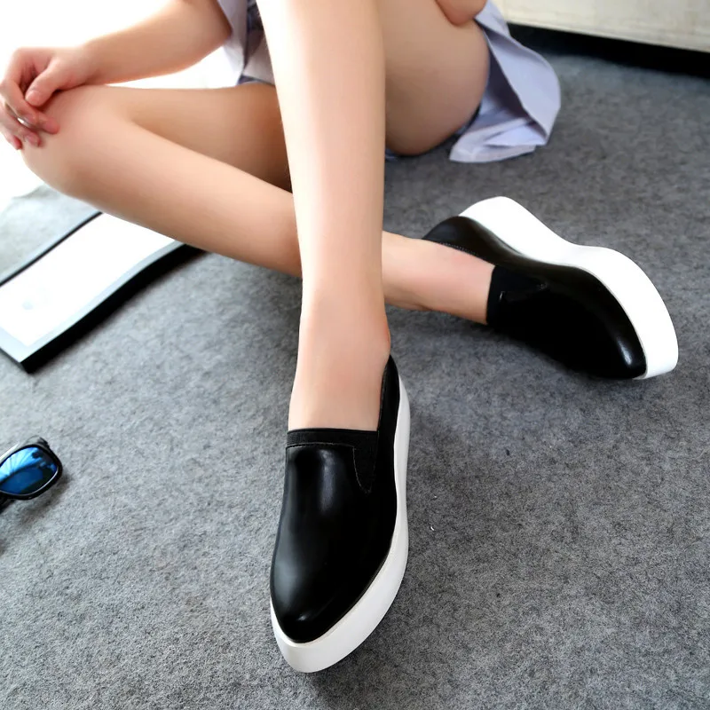 Appartements Creepers Plate Femme La Glisser Pu black silver 40 forme White ~ Femmes Chaussures En Sur Printemps Taille Cuir Espadrilles 2018 35 Mocassins E7x4SZqwn