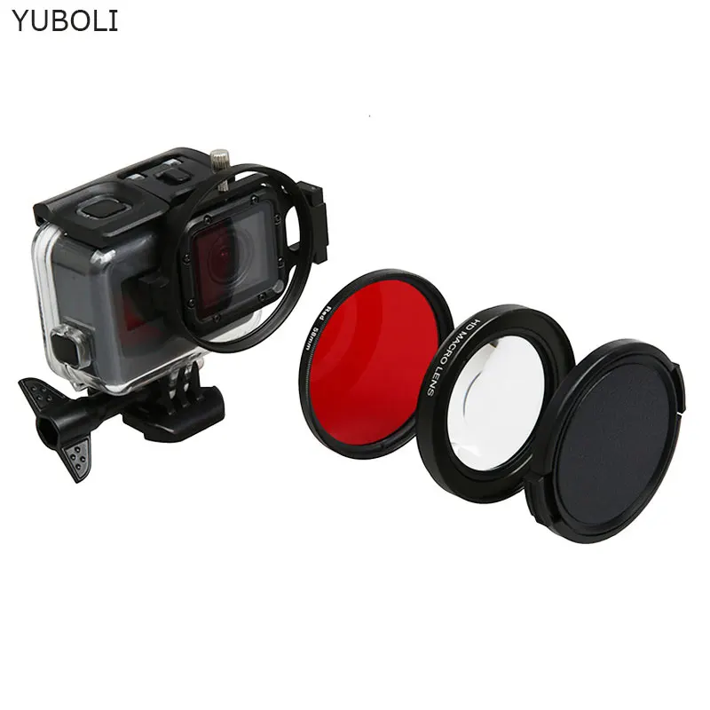 Hero 5 58 мм Лупа 16x увеличение макро красный объектив УФ-фильтр для GoPro Hero 5 Black Edition чехол goPro Интимные аксессуары