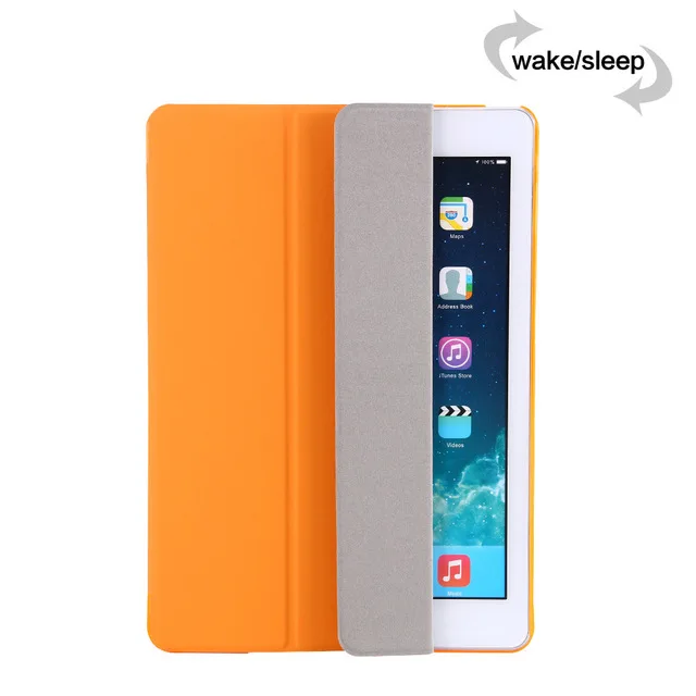Чехол для планшета для Ipad Air 1 крышка модель A1474 A1475 A1476 PFHEU Цвет PU ультра тонкий магнит сна wake up Чехол Smart Cover - Цвет: Orange