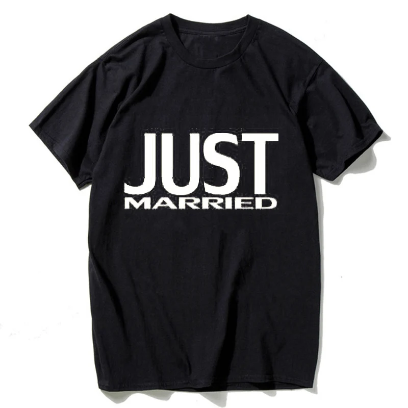 New Arrival Couple T Shirt for Lovers Short Sleeve Loose Fit Funny T-shirt Just Married Print Tops Honeymoon Couple Clothes