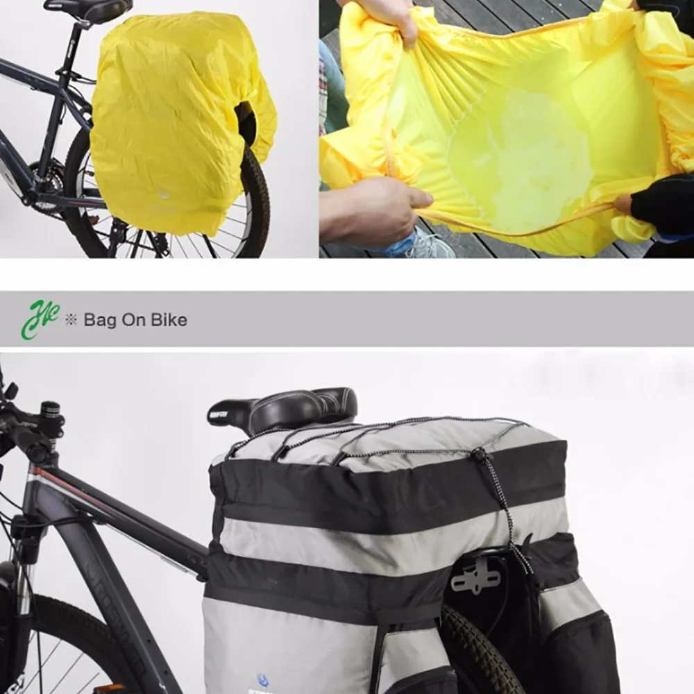 Discount ROSWHEEL 60L Waterproof Mountain Road Bicycle Bike Bag Cycling Luggage Rear Rack Tail Seat Trunk Container Pannier Rain Cover 7