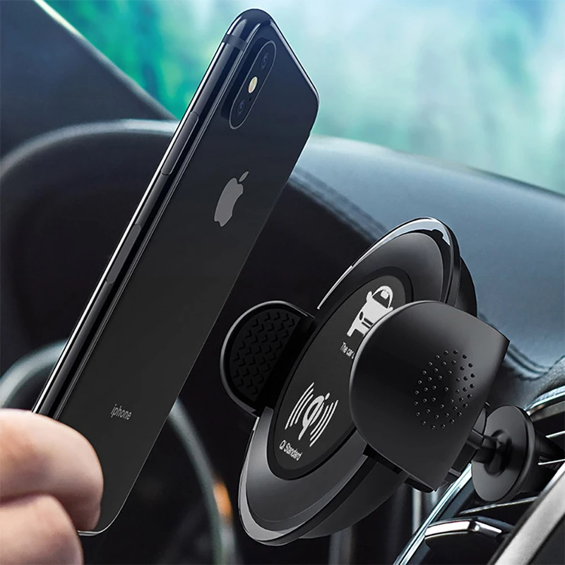 QI Wireless Car Charger mount Fast Charging dock phone holder for IPhone X/XS/XR/8Plus/8 Samsung S10/S9/S8/S7