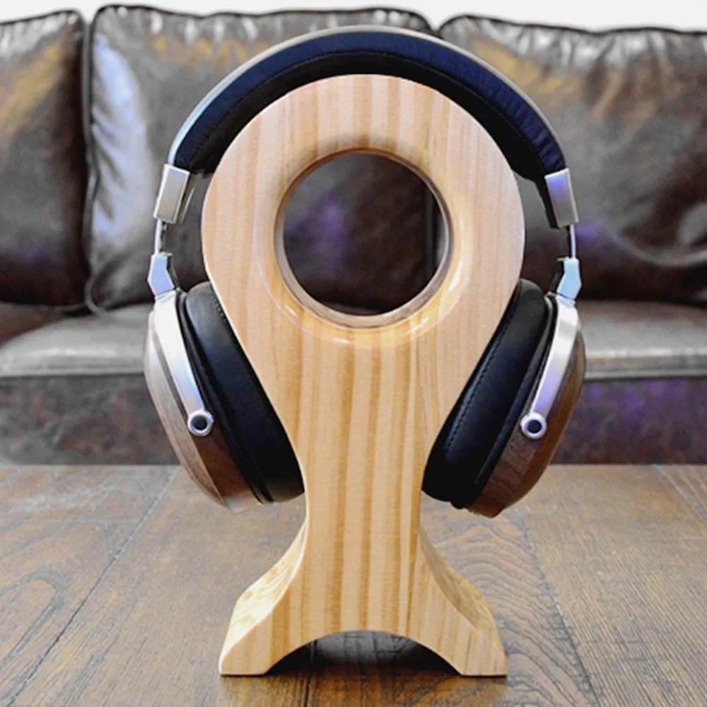 JINSERTA Wood Headphones Stand Holder Hanger Wooden Headset Desk Display Shelf Rack Universal Bracket Earphone Accessories