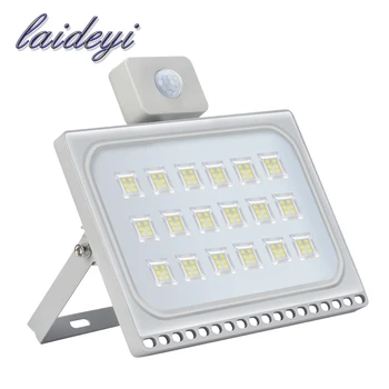 

2PCS/Lot Ultrathin Outdoor Lighting Motion Sensor Led Flood Lights 110V 220V 100W Led Floodlight Spotlights Waterproof IP65 dhl
