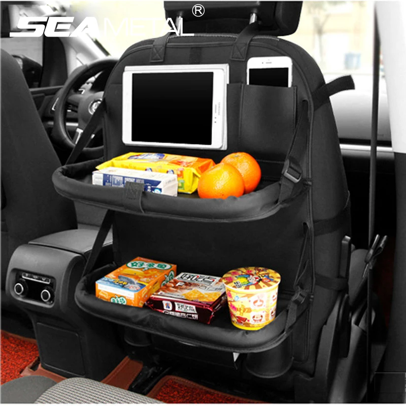 

Car Seat Back Organizer Bag Storage Travel Multi-pocket Universal PU Leather Back Seat Protector Holder Goods Auto Accessoires