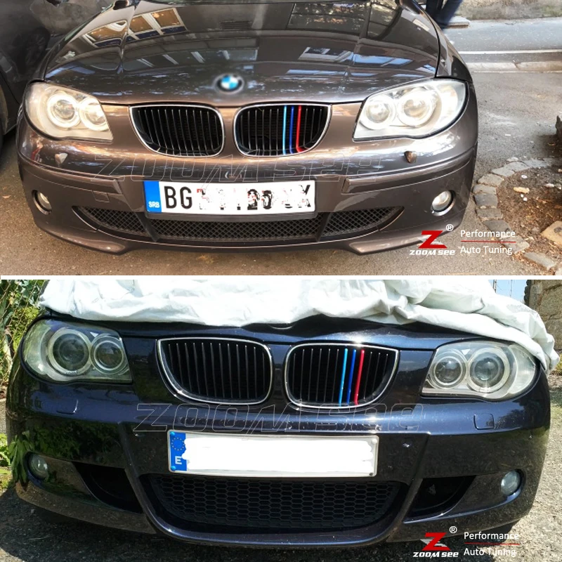 Strisce Griglia Anteriore Per BMW 1 Series E81/E87 2003-2007 - Set Da 3 Pezzi Con 12 Lamelle, Inserti Sportivi - Foto 3