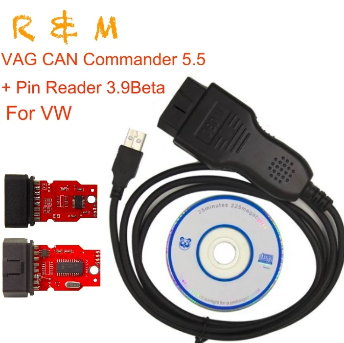 

For V.W. and audi VAG CAN Commander 5.5+Pin Reader 3.9 Beta upgrade VCD security code reading and odometer correction via OBDII