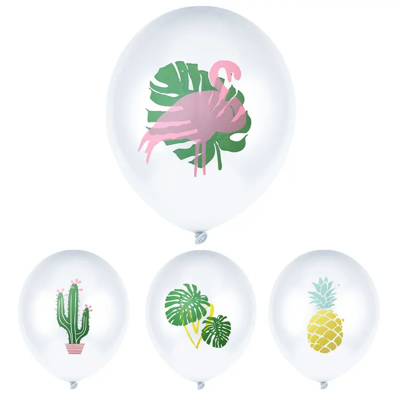 

12 "white flamingos leaf of curvature of the cactus latex balloons tropical Hawaii party decorations pcs/set