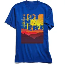 Hot In Here T Shirt Guys Letter Tshirt Desert Print Tees Short Sleeve Men All Cotton Labor Day Crew Neck T-shirt Europe Top Blue yellow letter print crew neck top