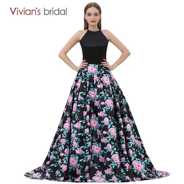 vestido de cetim longo estampado