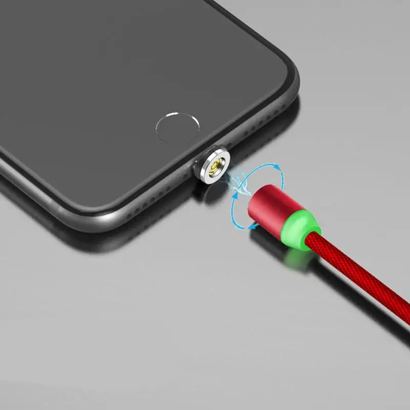 Три в одном 360 градусов слепой разъем Магнитный Usb зарядный кабель для Apple android/type C зарядная линия с передачей данных - Цвет: Red for Android