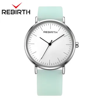 

REBIRTH Top Brand Fashion Women's Quartz Watches Casual Wristwatch Luxury Rubber Strap Ultra Thin ClockS Lady relogios femininos