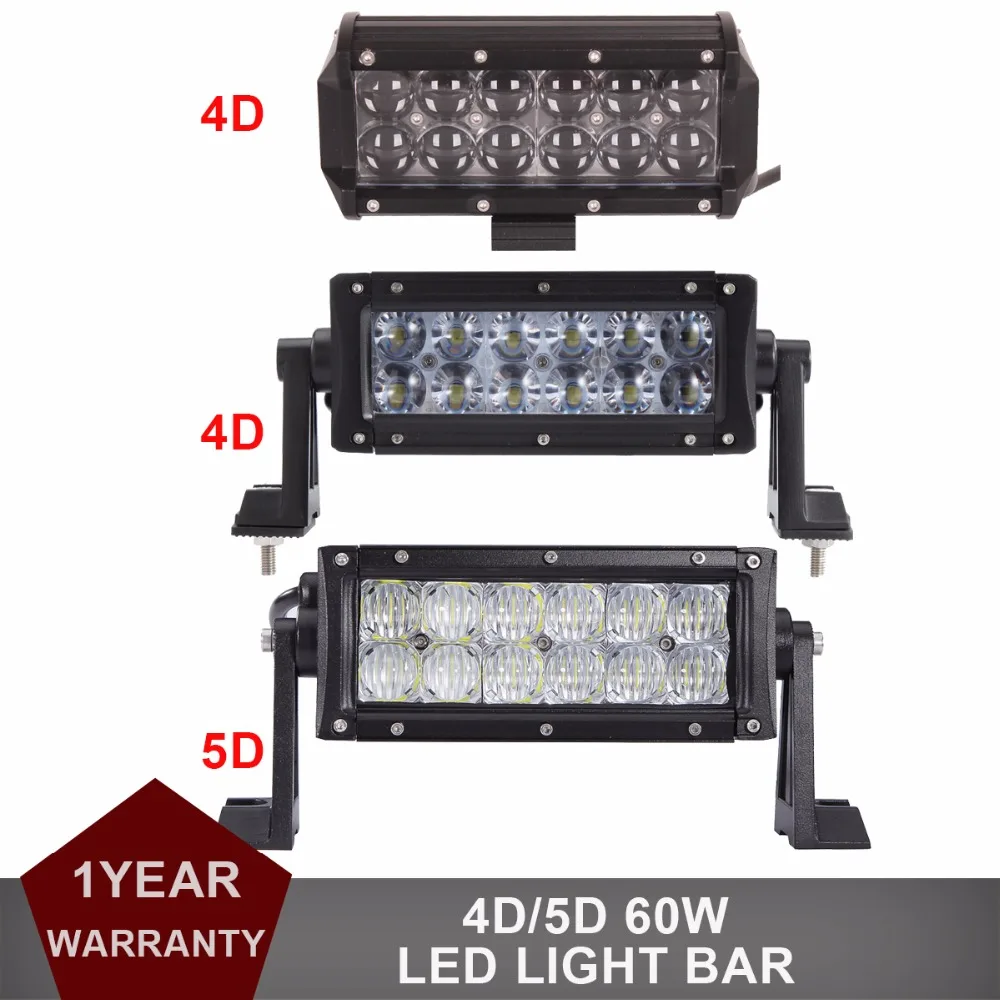 

60W Offroad LED Work Light Bar 12V 24V Car Auto SUV Truck ATV Trailer Wagon Pickup Tractor Boat 4X4 Driving Fog Lamp Headlight