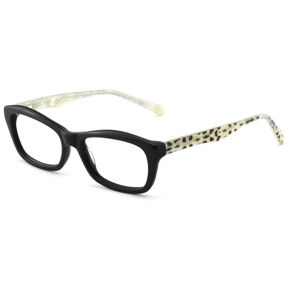 C1 black Сексуальные леопардовые очки оправа Nerd очки для близоруких женщин рецепт Пресбиопия очки Рамка коробка кобыла AZZURO OC7057 - Цвет оправы: C1 black
