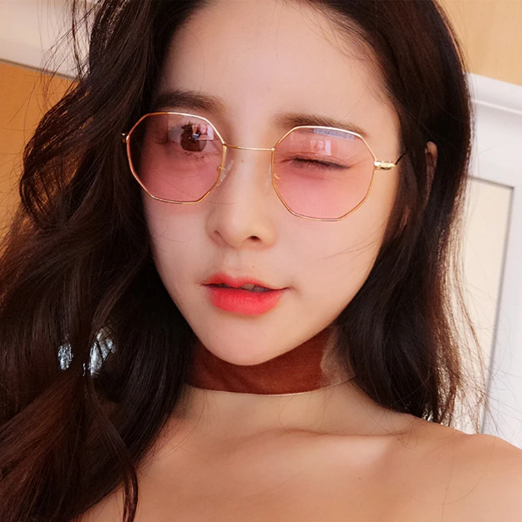 New Hexagonal Sunglasses Women Men classic  glass lenses Brand Designer Vintage Mirror Eyeglasses Oculos De Sol UVB Rays (5)