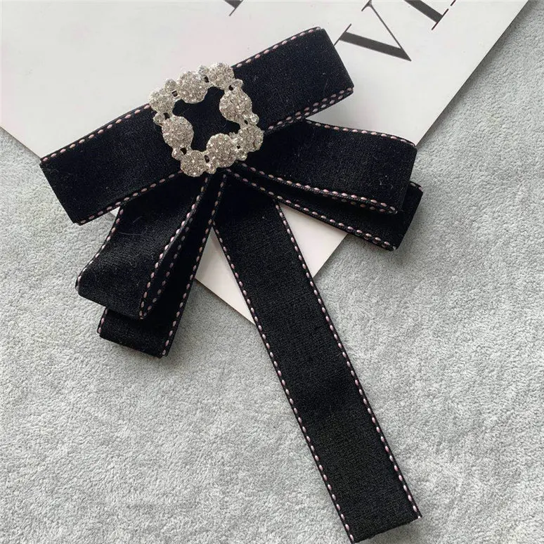 Handmade Bow tie Элегантные женские офисные вечерние свадебные воротник с воротником, заколка с бантом, винтажные Стразы кристалльная бабочка, форменная ленточка с бантиками - Цвет: Handmade Bow tie