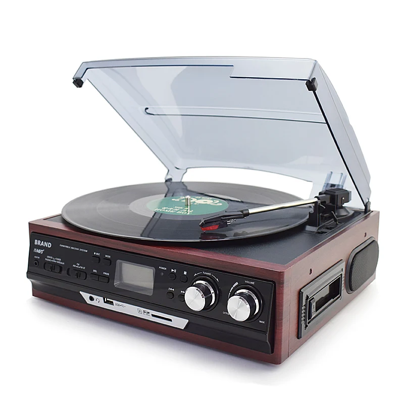 2018 Latest Multi Function Home Turntables LP Vinyl Record Player Built
