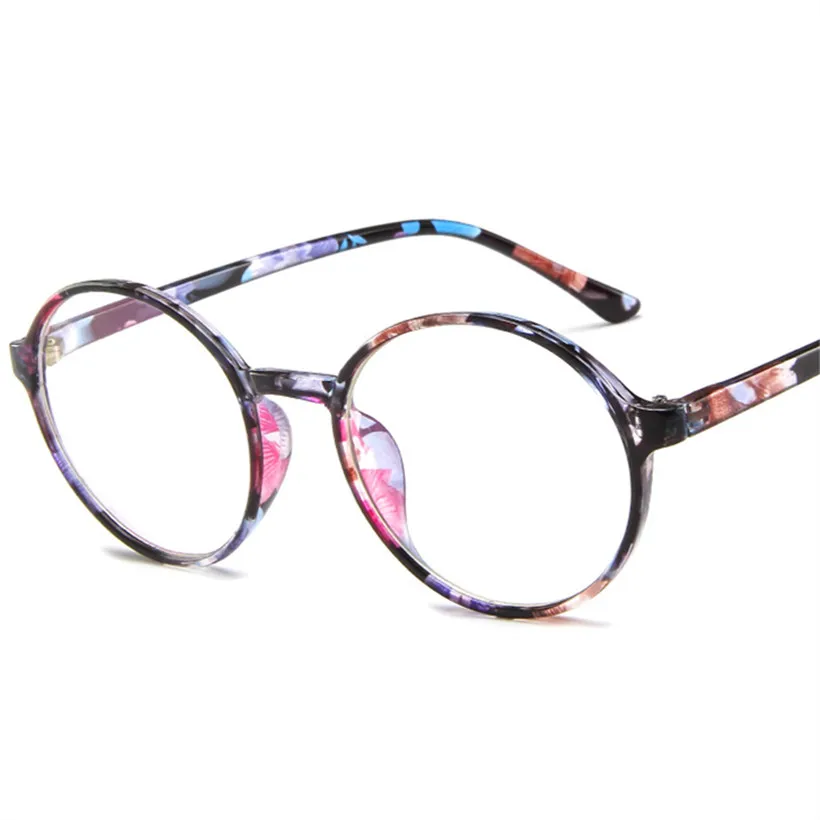 YOOSKE прозрачные круглые очки для женщин и мужчин оптические оправы для очков прозрачные линзы оправы для очков унисекс - Frame Color: blue flower