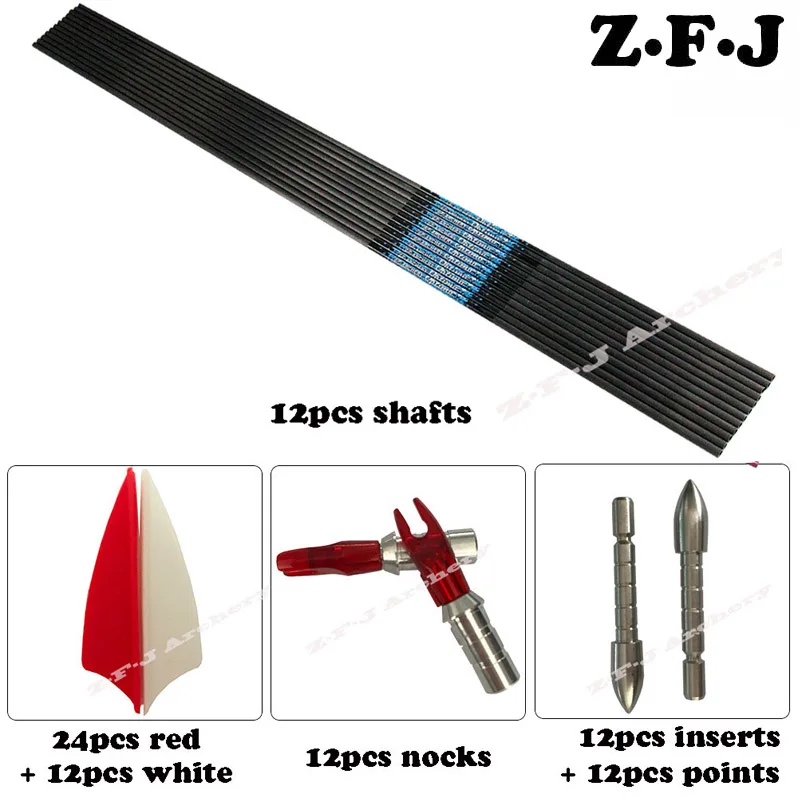 

DIY Spine 500 600 700 800 900 1000 SF Recurve Bow Arrows ID 4.2mm Plastic Vanes 30" Bows And Arrows Shooting Archery Outdoor