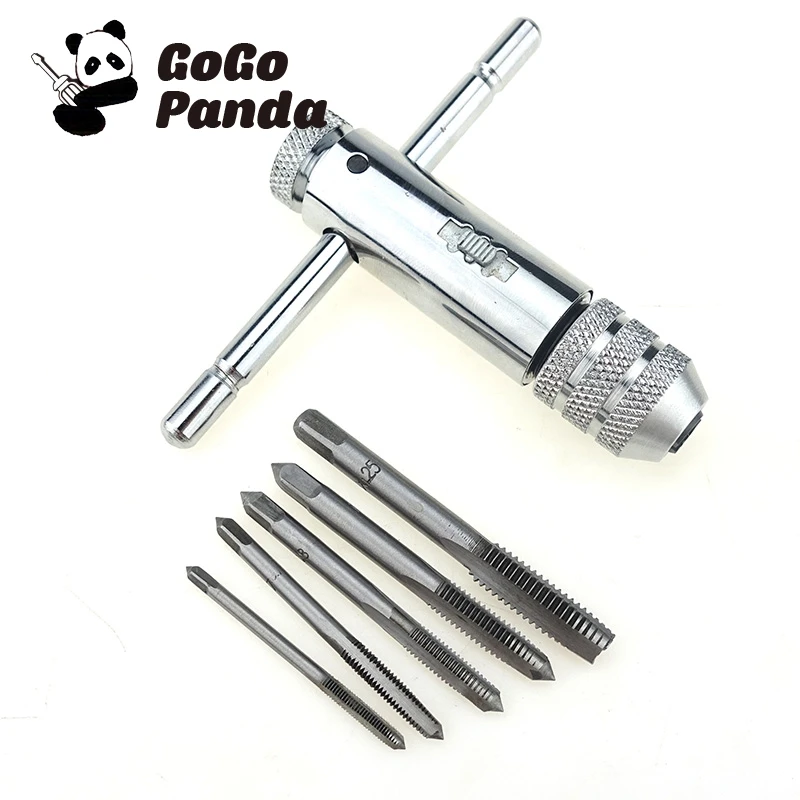 

Free Shipping M3-8 Multi-Functional Adjustable Ratchet Tap Twist Hand Set Reversible T-Thread Reamer