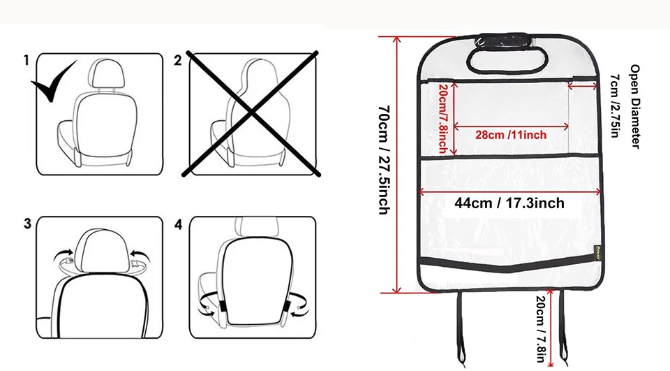 Catoon Shoes Styling Car Back Seat Protector Environmental Kicking Mat Seat Covers Storage Bag Organizer For Ipad 4 Air Pro Mini