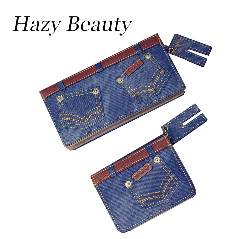 

Hazy beauty New Jeans material women wallet super chic girls fashion money purse standard coin savings long and mini size DH699